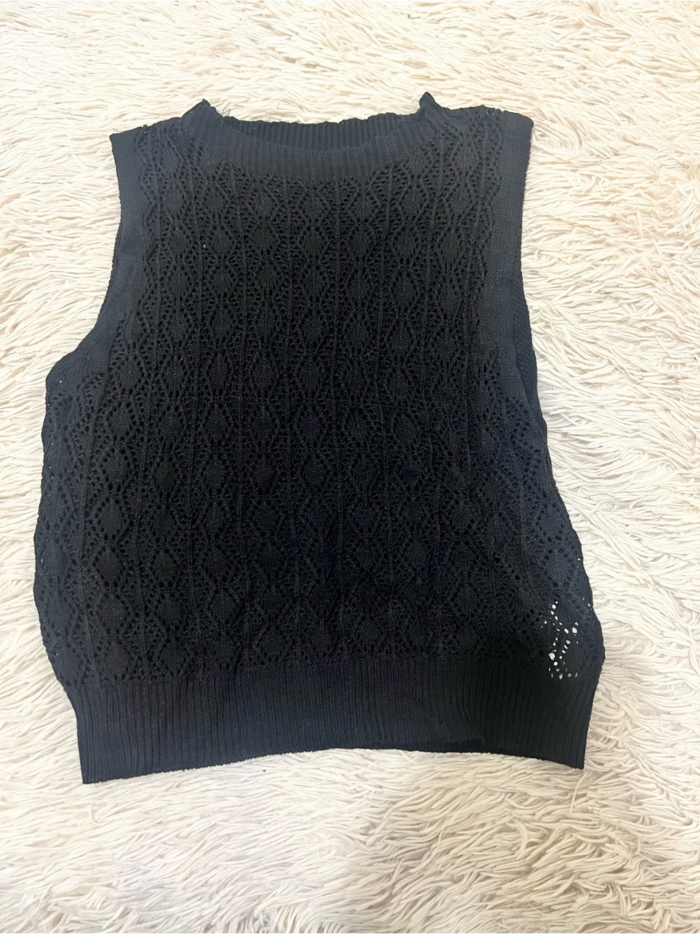 Black Sleeveless Knit Tank Top